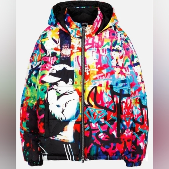 Tango Hotel × Brandalised Praying Boy Men's Winter Puffer Jacket Size Medium - Picture 1 of 5
